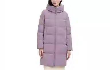 波司登 简约纯色连帽中长款羽绒服 女款