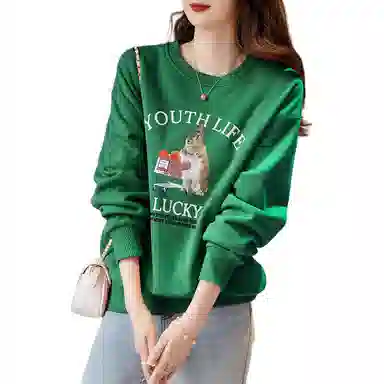 【dme】 减龄多巴胺  圆领宽松显瘦加绒字母印花卫衣 女款