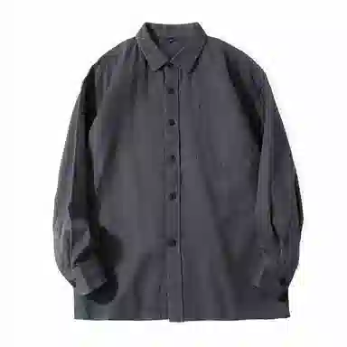 重磅基础 纯色翻领纽扣长袖衬衫 女款