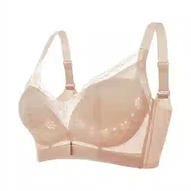 欧迪芬 透气收副乳聚拢防下垂舒适矫正调整型平胸洞洞杯文胸 女款