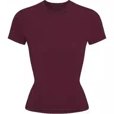 SKIMS COTTON JERSEY T-SHIRT T DEEP BERRY