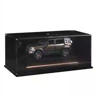 金车将 路虎卫士 合金车模 回力行驶 灯光音效 车门可开 收藏 桌面装饰 成品模型