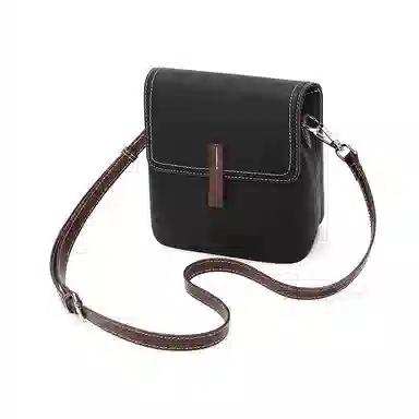 老人头 时尚简约气质通勤高级质感 牛皮革 单肩包 女款 大象灰/米白色/黑色