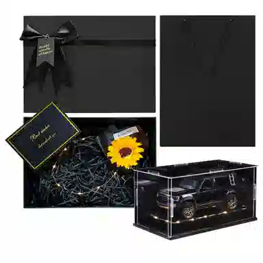 金车将 路虎卫士 合金车模 回力行驶 灯光音效 车门可开 收藏 桌面装饰 成品模型