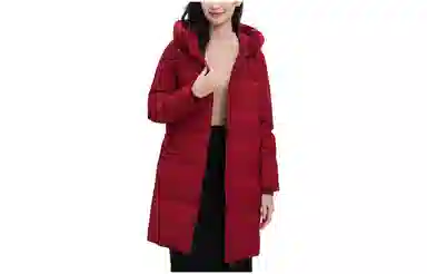 波司登 简约纯色连帽中长款羽绒服 女款