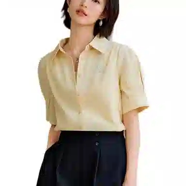茵曼 翻领休闲短袖衬衫 女款