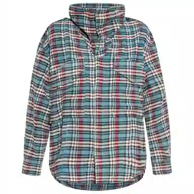 R13 Long Sleeve Checkered Shirt Blue