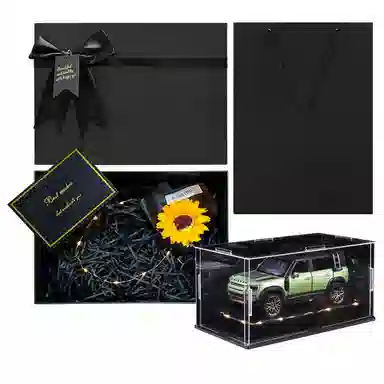 金车将 路虎卫士 合金车模 回力行驶 灯光音效 车门可开 收藏 桌面装饰 成品模型