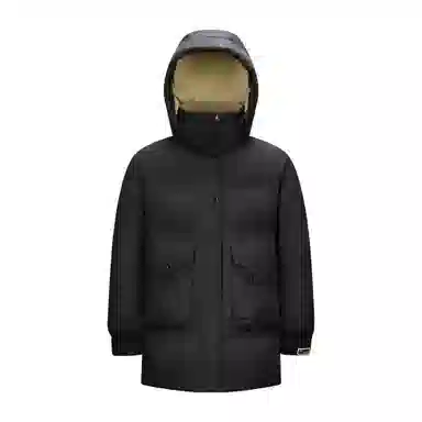 鸭鸭 纯色连帽保暖加厚中长款休闲羽绒服 女款