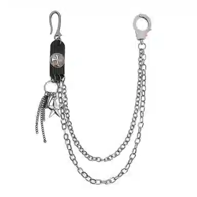 【不潮不出街】 浪莎 朋克嘻哈机车街头牛仔休闲潮搭蹦迪潮酷美式复古链条拼接 合金 裤链 男女同款情侣款