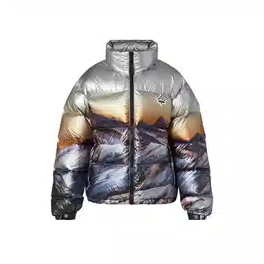 Louis Vuitton SS22 Scenic Print Down Jacket Gray