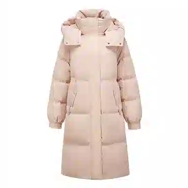 雅鹿 纯色加厚中长款长袖羽绒服 女款