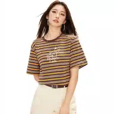 :CHOCOOLATE Striped T-Shirt