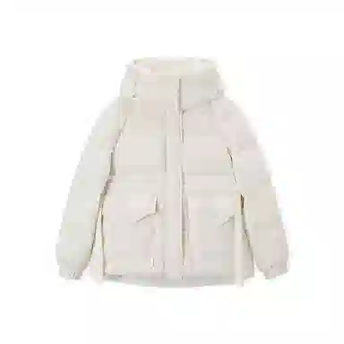 森马 纯色宽松连帽收腰羽绒服 女款