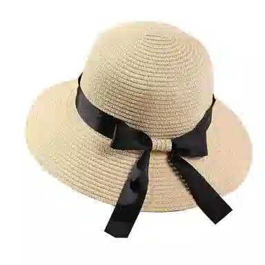 祎步康 韩版潮简约百搭遮阳防晒日系可折叠 纸草 渔夫帽 女款