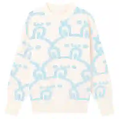 九条喵 休闲宽松小兔子圆领针织衫 女款