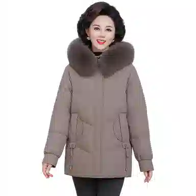 雅鹿 大码冬装时尚厚款休闲长袖羽绒服 女款