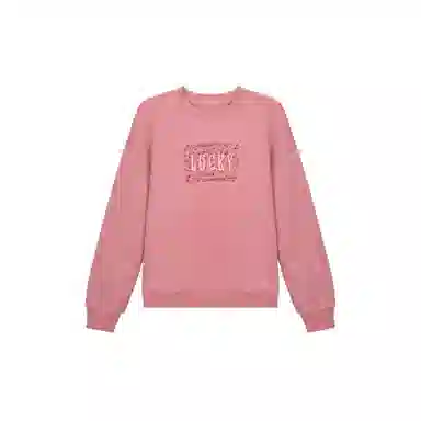 麓蔓蒂 圆领宽松纯色绣花卫衣 女款