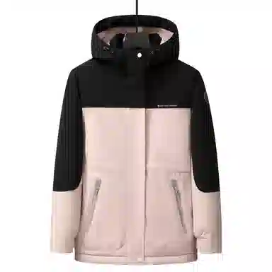 雅鹿 连帽短款宽松长袖纯色羽绒服 女款