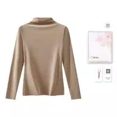 都市丽人 高级感秋冬半高领打底舒适纯色内搭针织衫 女款