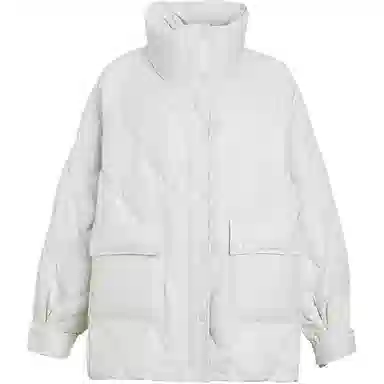 鸭鸭 短款纯色立领宽松羽绒服 女款