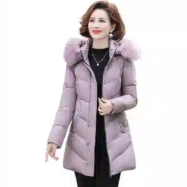 鸭鸭 时尚简约连帽长款羽绒服 女款