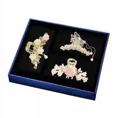 缔晶 森系优雅时尚珍珠蝴蝶流苏鲨鱼 清新气质日常通勤 合金 发夹 女款