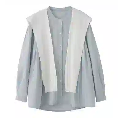 柳絮自制 舒适通勤气质圆领长袖衬衫 女款