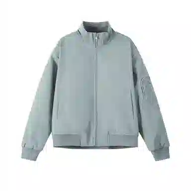 哲源 大码纯色工装口袋机能风立领防风宽松飞行服空军显瘦廓形直筒百搭夹克外套 男女同款