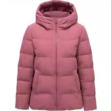 坦博尔 纯色连帽拉链短款羽绒服 女款