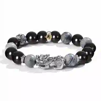 【八方来财貔貅12生肖顺利八大守护神本命佛】 喜宝春花 诸事顺利平安喜乐国风新中式福禄吉祥小众佛珠百搭好运 黑檀 手串 男女同款情侣款