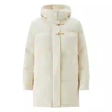 佐丹奴 飞机扣可卸帽梭织中长款舒适羽绒服 女款