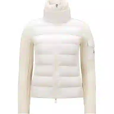 Moncler Padded Wool Cardigan Logo