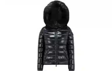 Moncler FW23 Logo Hooded Down Jacket Black
