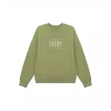 麓蔓蒂 圆领宽松纯色绣花卫衣 女款