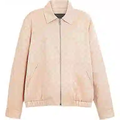 COACH SS24 Logo Print Zip Jacket Petal Pink