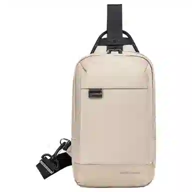 北极猎人 潮酷有型商务上班通勤时尚简约风 尼龙 胸包 男款 黑色/卡其色