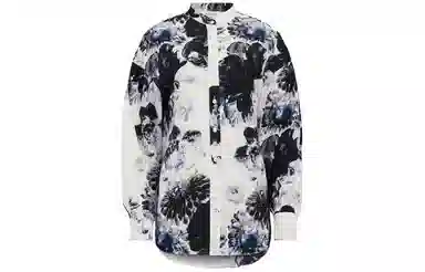 Alexander McQueen Chiaroscuro Cocoon Sleeve Shirt In