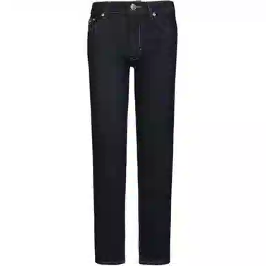 范思哲 纯色纽扣修身弹力牛仔裤 男款 深蓝色