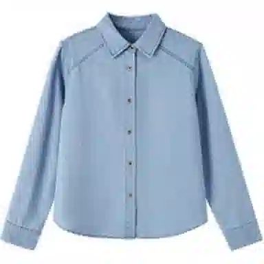 【dme】 纯色通勤长袖衬衫 女款 浅牛仔蓝