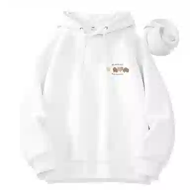 棉致 韩系简约为你跳动爱心宽松加绒舒适连帽重磅纯色百搭潮牌休闲落肩长袖卫衣 男女同款