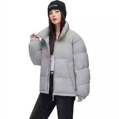 鸭鸭 通勤立领拉链纯色长袖羽绒服 女款