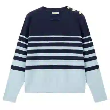 佐丹奴 简约条纹圆领套头针织衫 女款