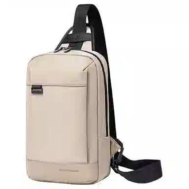 北极猎人 潮酷有型商务上班通勤时尚简约风 尼龙 胸包 男款 黑色/卡其色