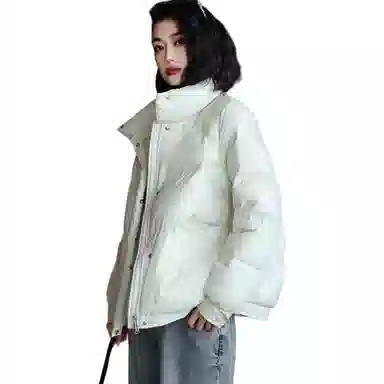 鸭鸭 立领无弹宽松拉链长袖保暖羽绒服 女款