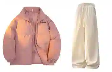 大卫贝肯 美式简约基础款立领宽松面包棉服宽松百搭灯芯绒长裤休闲运动套装 男女同款