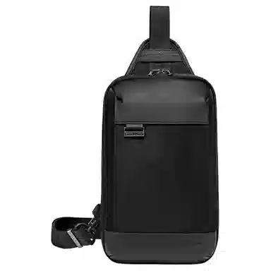 北极猎人 潮酷有型商务上班通勤时尚简约风 尼龙 胸包 男款 黑色/卡其色