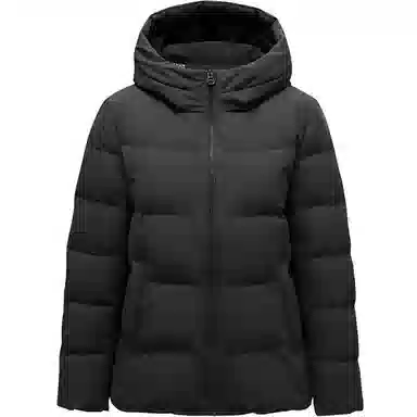 坦博尔 纯色连帽拉链短款羽绒服 女款