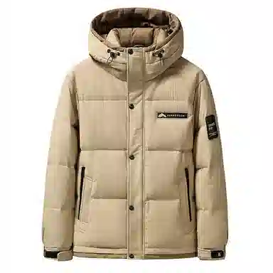 雅鹿 中长款纯色连帽简约舒适通勤时尚羽绒服 男女同款