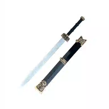 天予小镇 古代汉剑宝剑软胶材质刀剑兵器 大号拔刀剑 成品模型